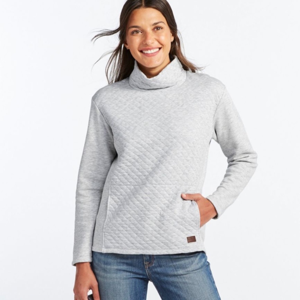 LL Bean Quilted Sweatshirt Pullover, Funnelneck‎